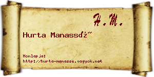 Hurta Manassé névjegykártya